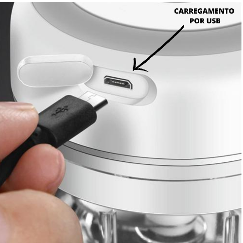 Triturador de Alho Elétrico Com Carregamento 100% USB - Triture Com Apenas Um Clique